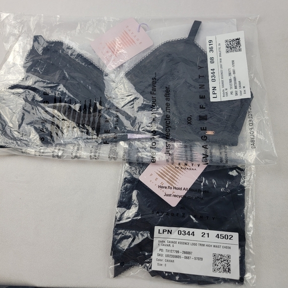 NWT Savage X Fenty Xssence logo trim bralette & high waist cheeky panties - Picture 7 of 8